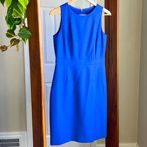 J. Crew, rich blue dress with front slit. Size 4